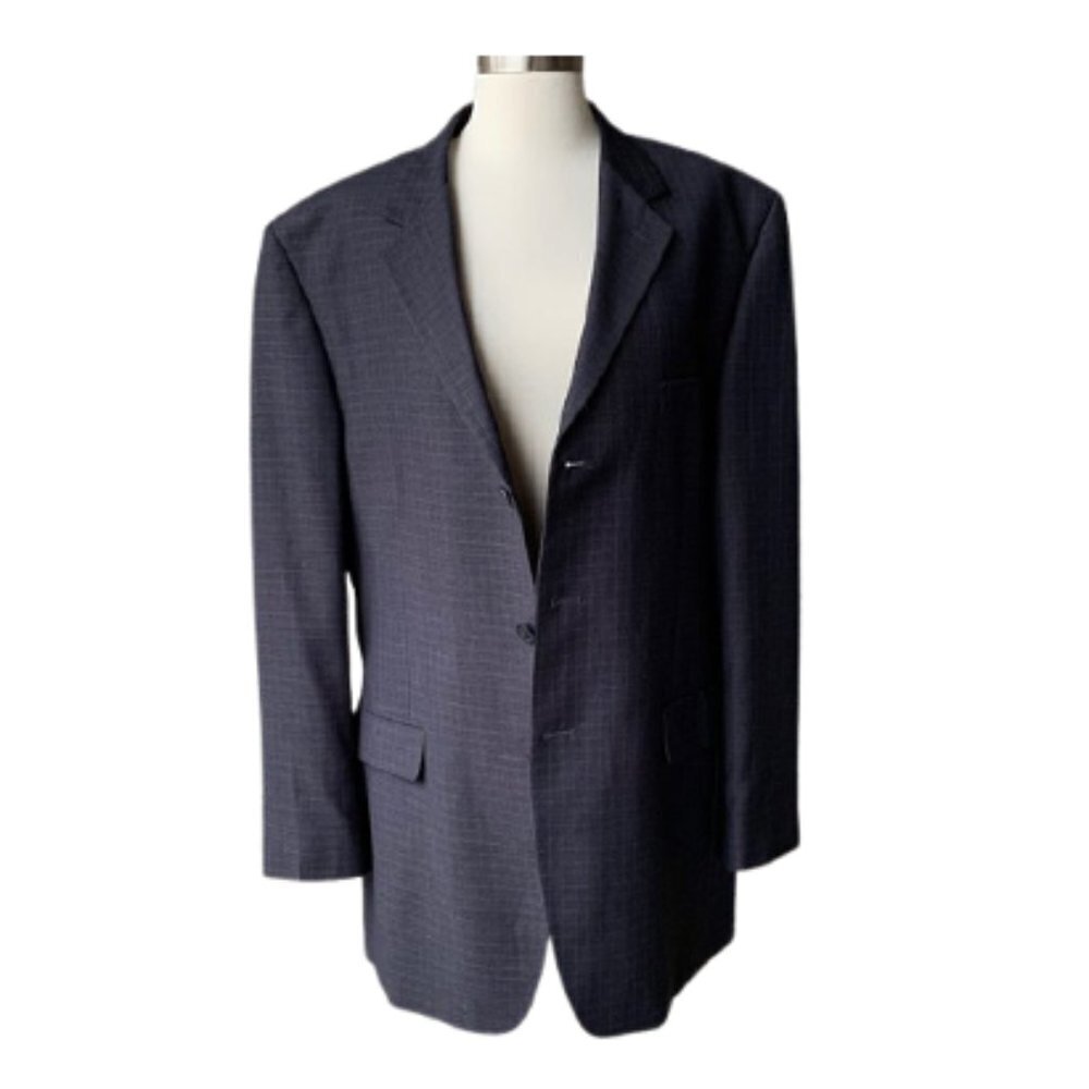 MAZZONI Blazer Suit Jacket Sport Coat Blue Plaid